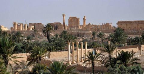 Vista general de Palmira el 18 de mayo, después de que el Estado Islámico disparase sobre ella cohetes matando a varias personas. AFP