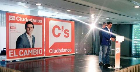 Albert Rivera, líder de Ciudadanos, en rueda de prensa./ Twitter Ciudadanos