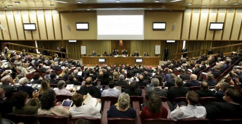 Rueda de prensa de la presentación de la segunda encíclica del Papa Francisco en el Vaticano./ REUTERS