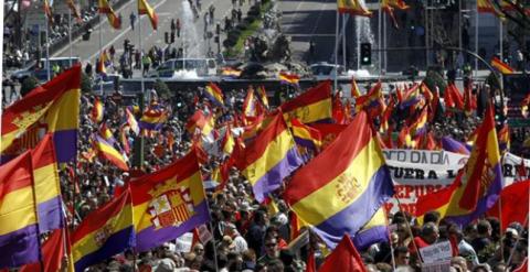 Imagen de archivo de una manifestación en favor de la III República.- EFE