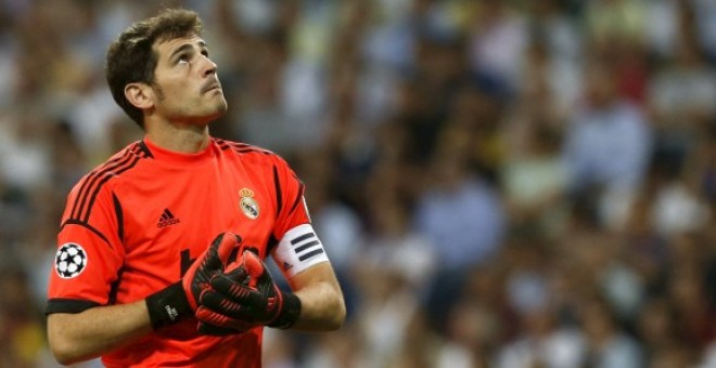 Casillas, durante un partido con el Real Madrid.