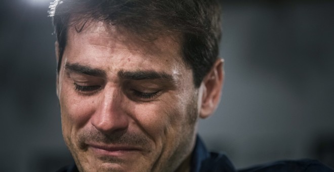 Iker Casillas, en la rueda de prensa de su despedida del Real Madrid. EFE