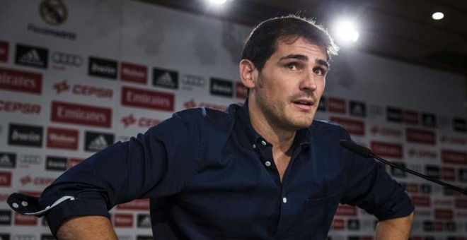 Iker Casillas durante su comparecencia ayer. /EFE