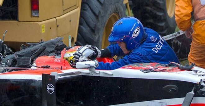 Jules Bianchi tras sufrir su terrible accidente en Suzuka.