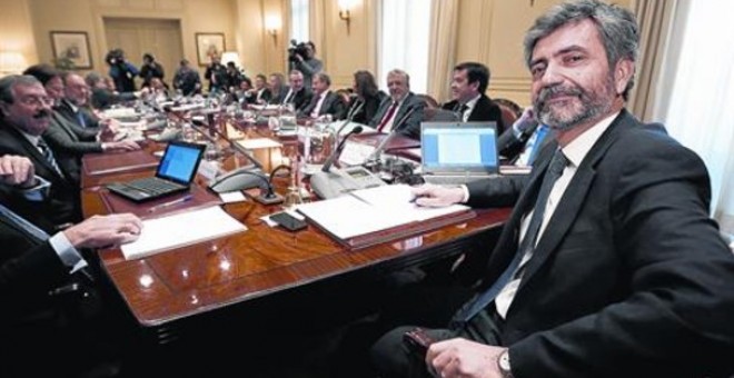 Pleno del CGPJ. En primer plano, Carlos Lesmes, su presidente. Foto: poderjudicial.es