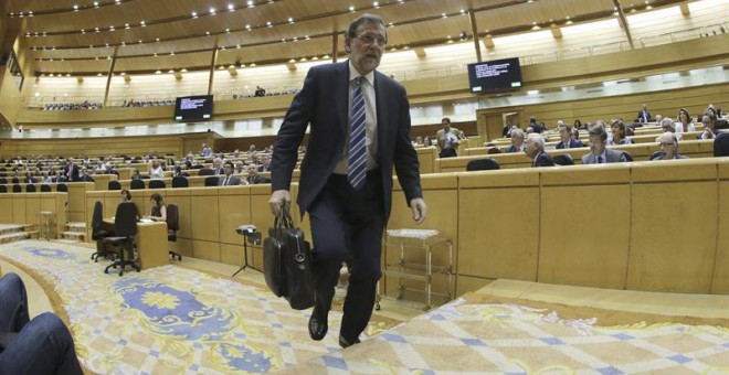 El presidente del Gobierno, Mariano Rajoy, en el Senado.- EFE