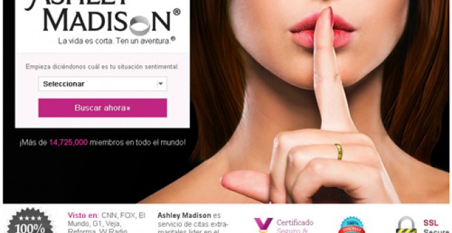 Imagen de un cartel publicitario de la empresa Ashley Madison.