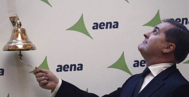El presidente de Aena, José Manuel Vargas, en la salida a bolsa del gestor de los aeropuertos españoles. E.P.