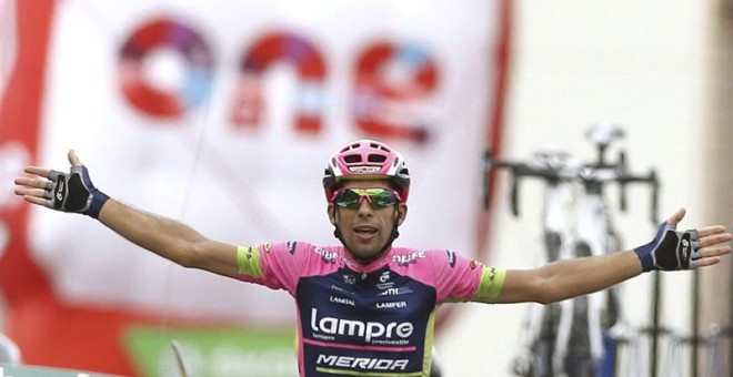 El ciclista portugués del equipo Lampre, Nelson Oliveira se ha proclamado el vencedor de la décimo tercera etapa de la Vuelta. /EFE