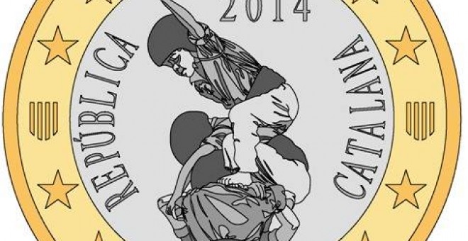 Diseño de la moneda de la República Catalana. Imagen tomada de la página de Facebook 'Primeres Monedas de Prova per a la República Catalana 2014'.