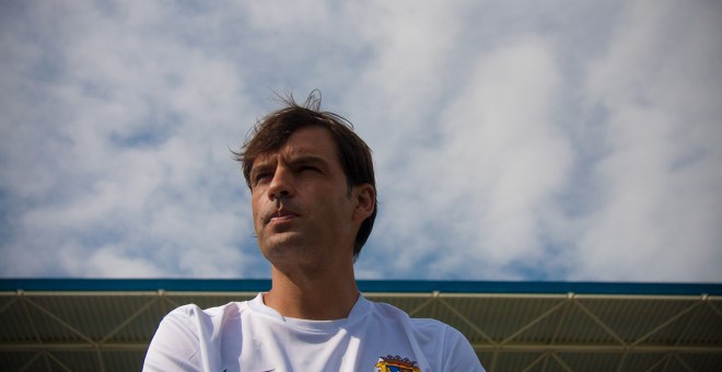 Fernando Morientes (39), en el estadio Fernando Torres de Fuenlabrada.- CHRISTIAN GONZÁLEZ
