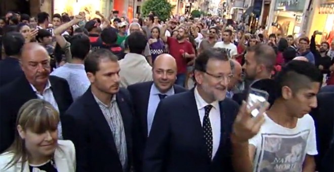 Rajoy y Albiol, durante el pase por Reus.