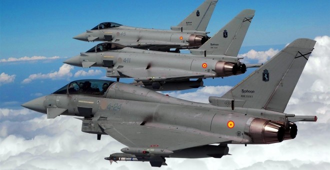 Eurofighters españoles en vuelo. MD