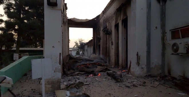 Estado en que ha quedado el hospital de MSF en Kunduz tras el bombardeo de la aviación norteamericana