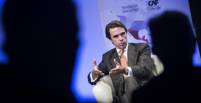 Aznar, en una charla coloquio este lunes. EFE/Luca Piergiovanni