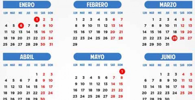 Así es el calendario laboral de 2016: doce fiestas por comunidad y un macropuente