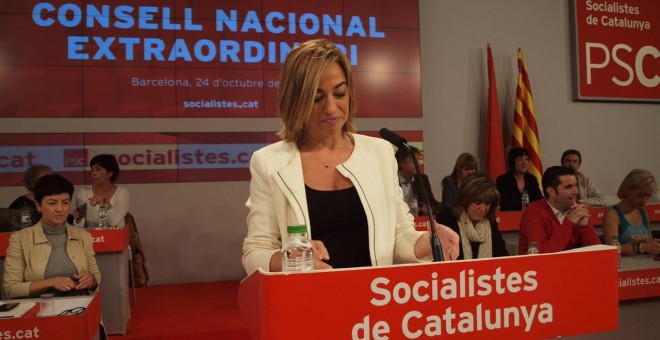 Carme Chacón, durante su discurso ante el Consell Nacional Extraordinari del PSC, este sábado. EP