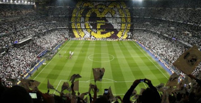 El estadio Santiago Bernabéu, del Real Madrid, lleno hasta la bandera.