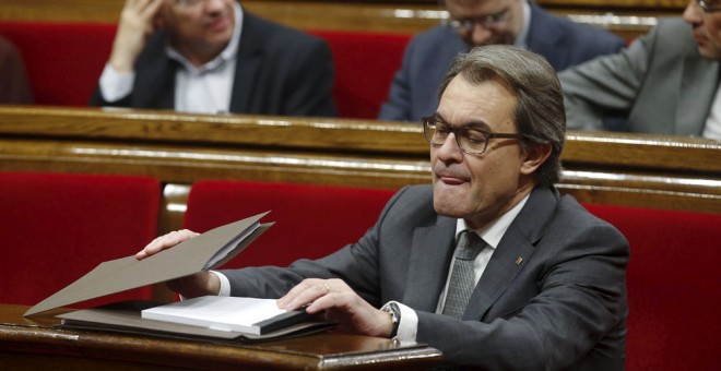 Artur Mas, este jueves en el Parlament./ REUTERS