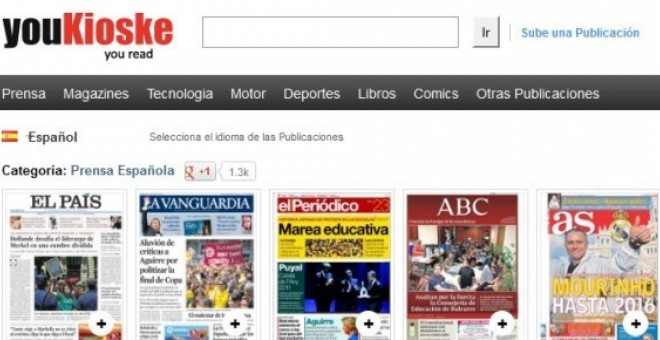 Captura de la web de Youkioske.com, cuyos administradores fueron condenados por la Audiencia Nacional.