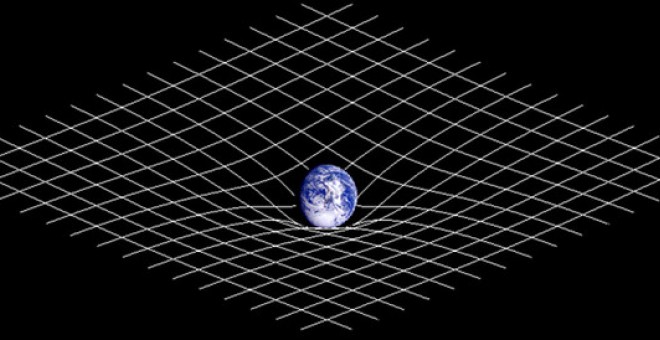 La representación de la curvatura del espacio-tiempo como una ‘cama elástica’ presenta limitaciones. / Wikipedia