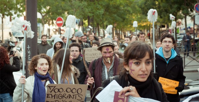 Protesta en París de la Marea Granate. MAREA GRANATE