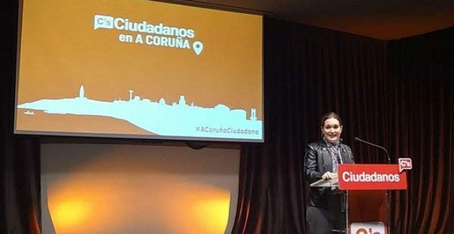 Marta Rivera de la Cruz durante su intervención en el acto de A Coruña. / Twitter Ciudadanos