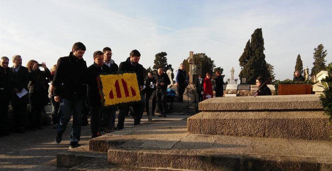 Rufián en la ofrenda floral a Francesc Macià.