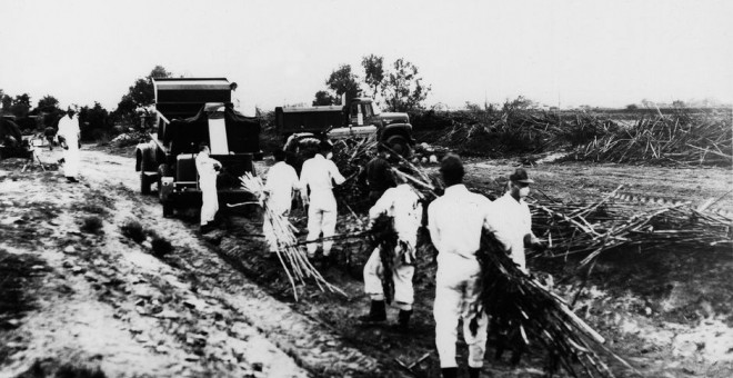 Los soldados estadounidenses retiran las cosechas y tierras contaminadas en Palomares.