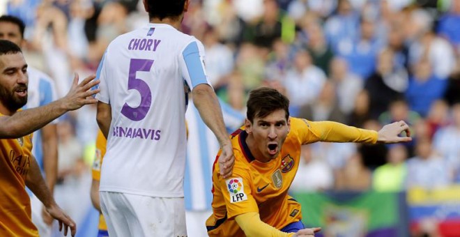 Messi celebra su gol. EFE/Jorge Zapata