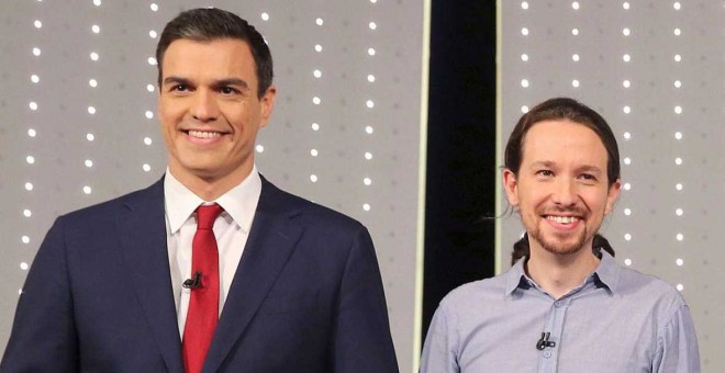 Pedro Sánchez y Pablo Iglesias.