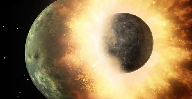 La Luna nació del choque frontal de la Tierra y un planeta en formación