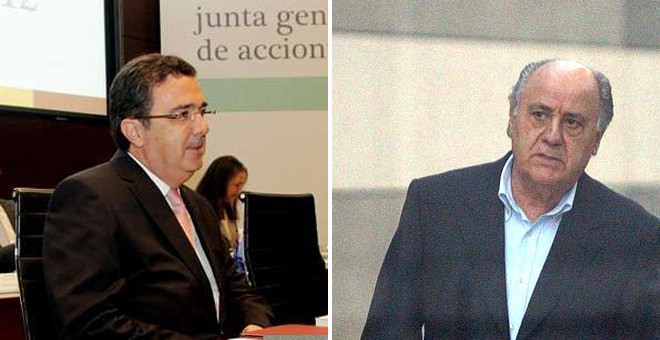 El vicepresidente de Inditex, José Arnau, y el fundador de la multinacional textl española, Amancio Ortega.