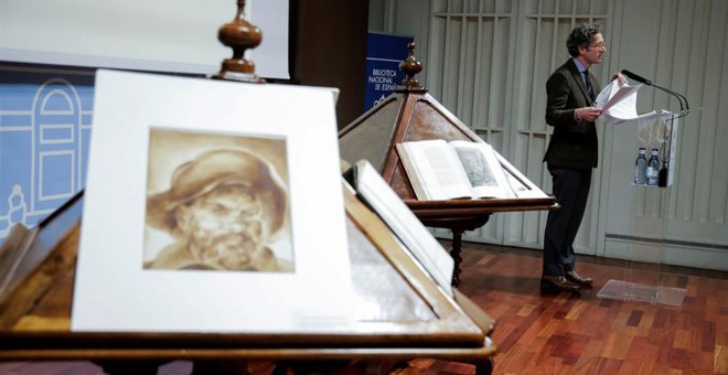 José María Lassalle durante la reunión plenaria de la Comisión Nacional del IV Centenario de la muerte de Cervantes.- EFE