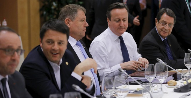 Cameron, en la cen de los jefes de Estado y de Gobierno de la Unión Europea, en Bruselas. / REUTERS