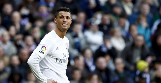 Cristiano Ronaldo, durante el partido ante el Atlético. REUTERS/Juan Medina