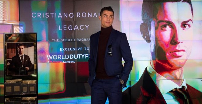 Cristiano Ronaldo durante la presentación de su fragancia Cristiano Ronaldo Legacy. /EFE