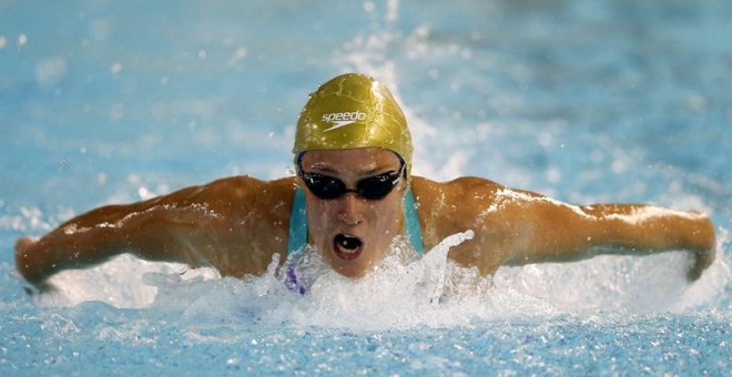 La nadadora Mireia Belmonte, del club UCAM Fuensanta, durante la final de 200 metros mariposa de la primera jornada de los XVII Campeonatos de España de natación. /EFE