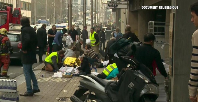 Imágenes tras el atentado en Bruselas.