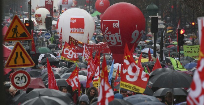 Una vista general de la manifestación en contra de la reforma laboral francesa, en París, Francia./ REUTERS/Charles Platiau