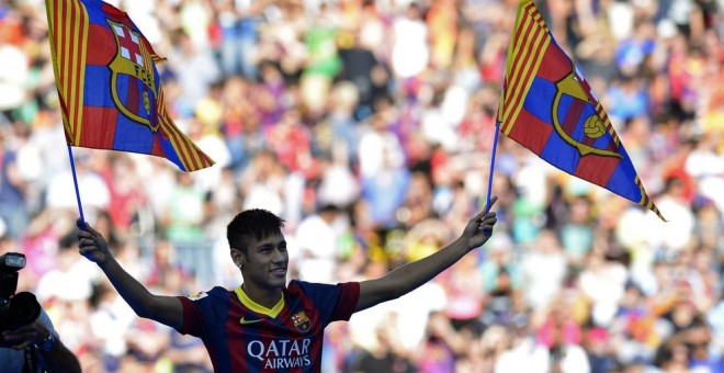 Neymar, el día de su presentación con el Barcelona en junio de 2013.