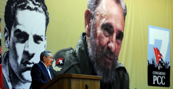 El presidente de Cuba, Raúl Castro, en el discurso inaugural del VII Congreso del Partido Comunista de Cuba. EFE
