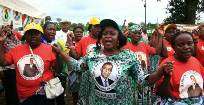 Seguidores de Obiang en Malabo. - AFP