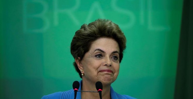 La presidenta brasileña Dilma Rousseff, en rueda de prensa. EFE/Fernando Bizerra Jr.