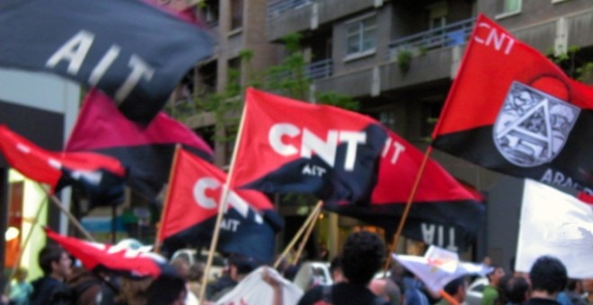 Una manifestación de la CNT en Zaragoza.- CNT
