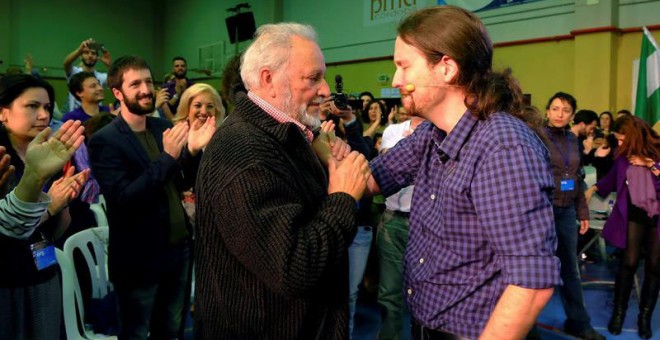 Julio Anguita y Pablo Iglesias