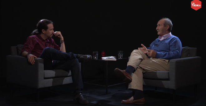 Un momento de la entrevista de Pablo Iglesias a Eleuterio Sánchez, 'El Lute'