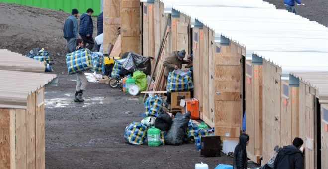 Imagen del campamento de refugiados de Grande-Synthe, en Dunkerque, junto a la frontera belga. AFP / FRANCOIS LO PRESTI