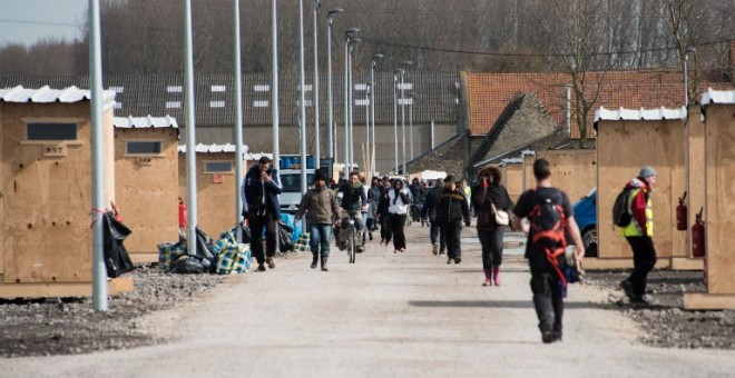 Imagen del campamento de refugiados de Grande-Synthe, en Dunkerque, junto a la frontera belga. AFP / DENIS CHARLET