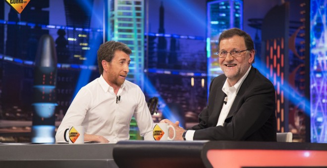 Mariano Rajoy, con Pablo Motos, en el programa 'El Hormiguero'. / ANTENA 3